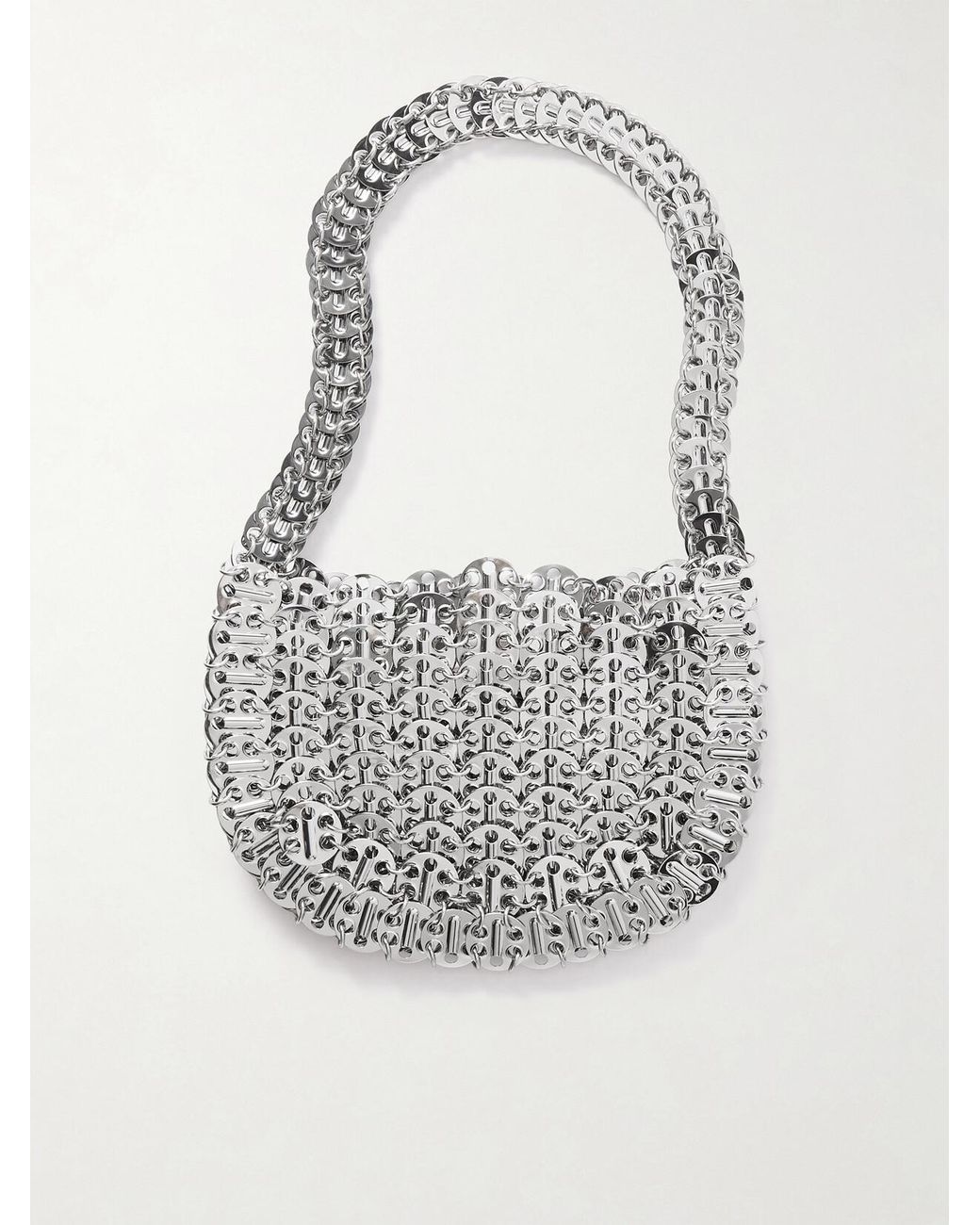 Rabanne White 1969 Moon Chainmail Shoulder Bag