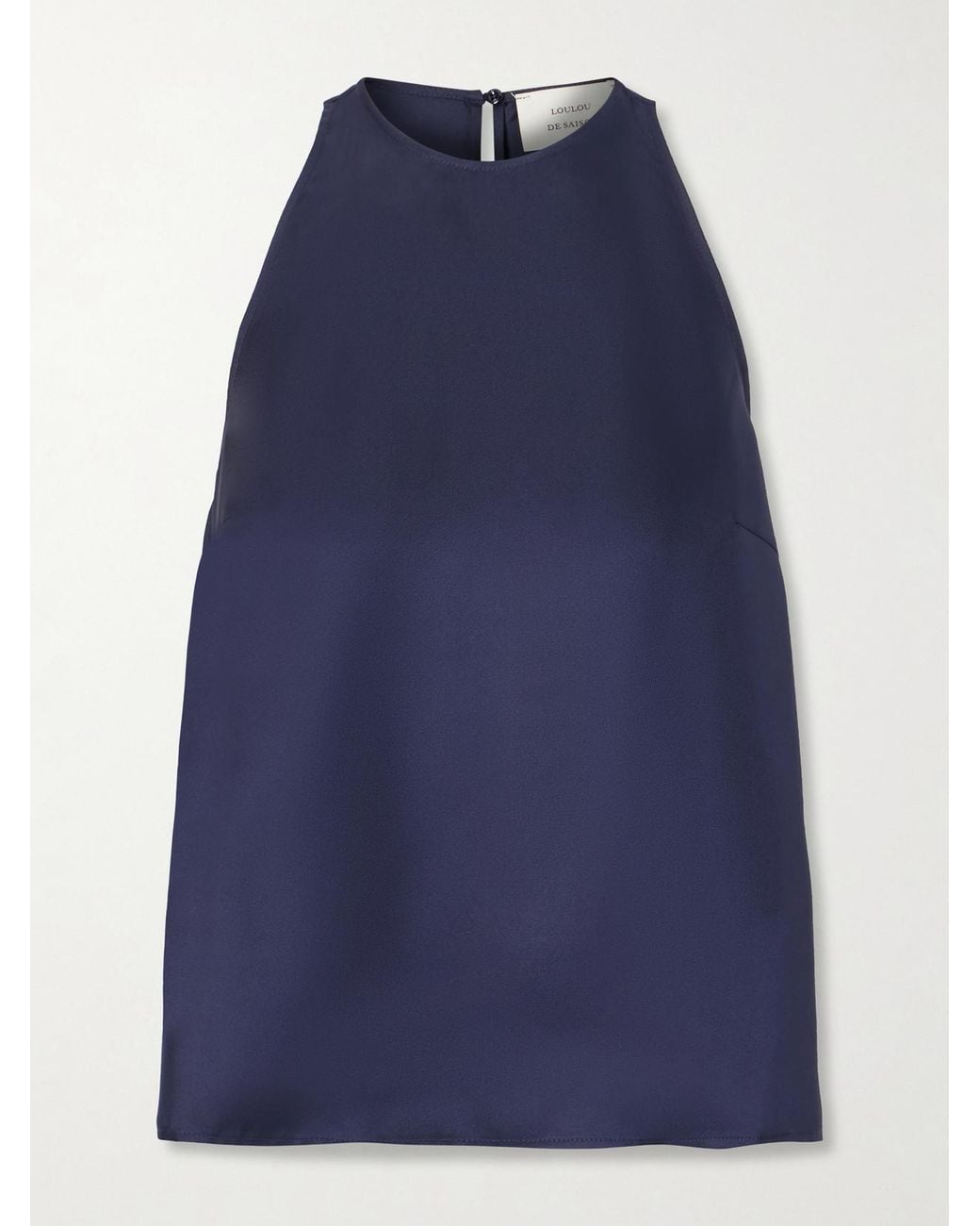 Loulou de Saison Blue Cape Silk-Twill Blouse