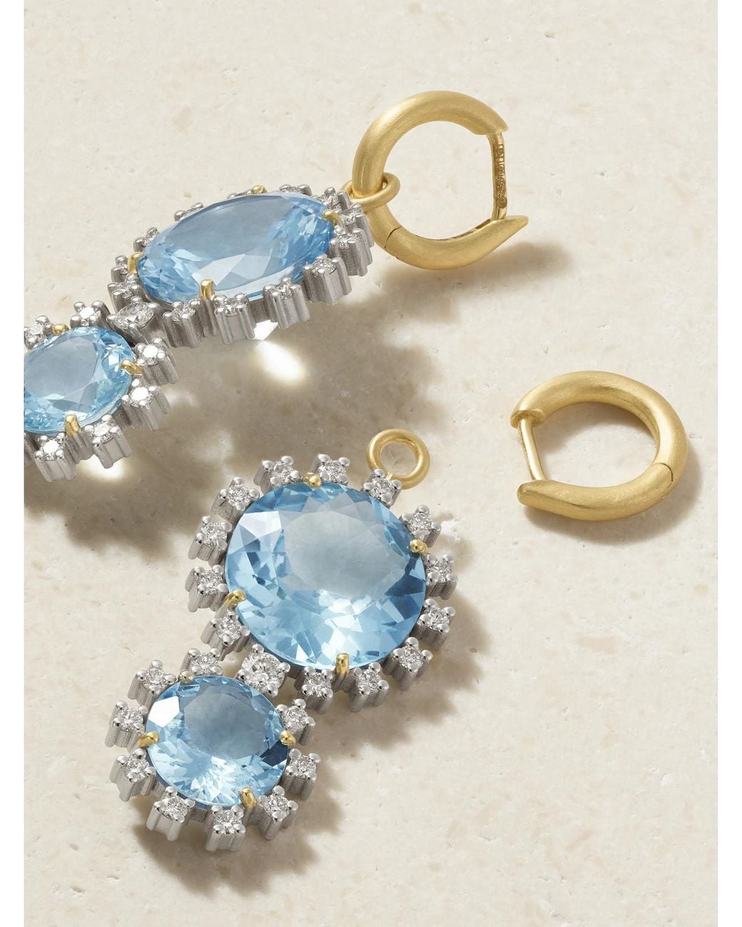 Irene Neuwirth Blue Gemmy Gem 18-Karat And Diamond And Aquamarine Earrings