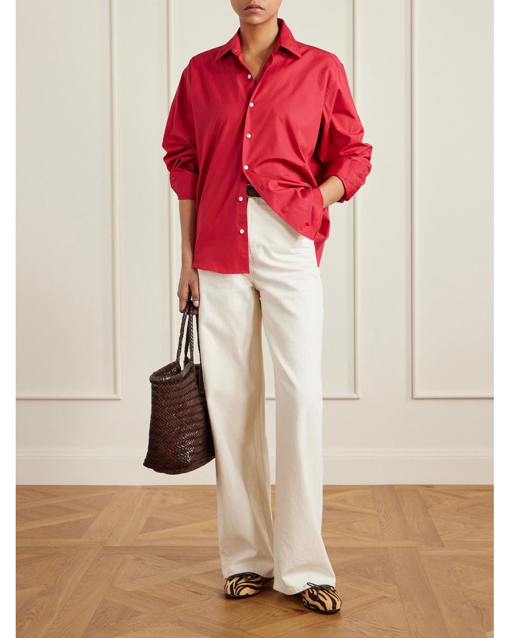 Loeffler Randall Multicolor Noelle Bow-Detailed Leather-Trimmed Zebra-Print Calf Hair Ballet Flats