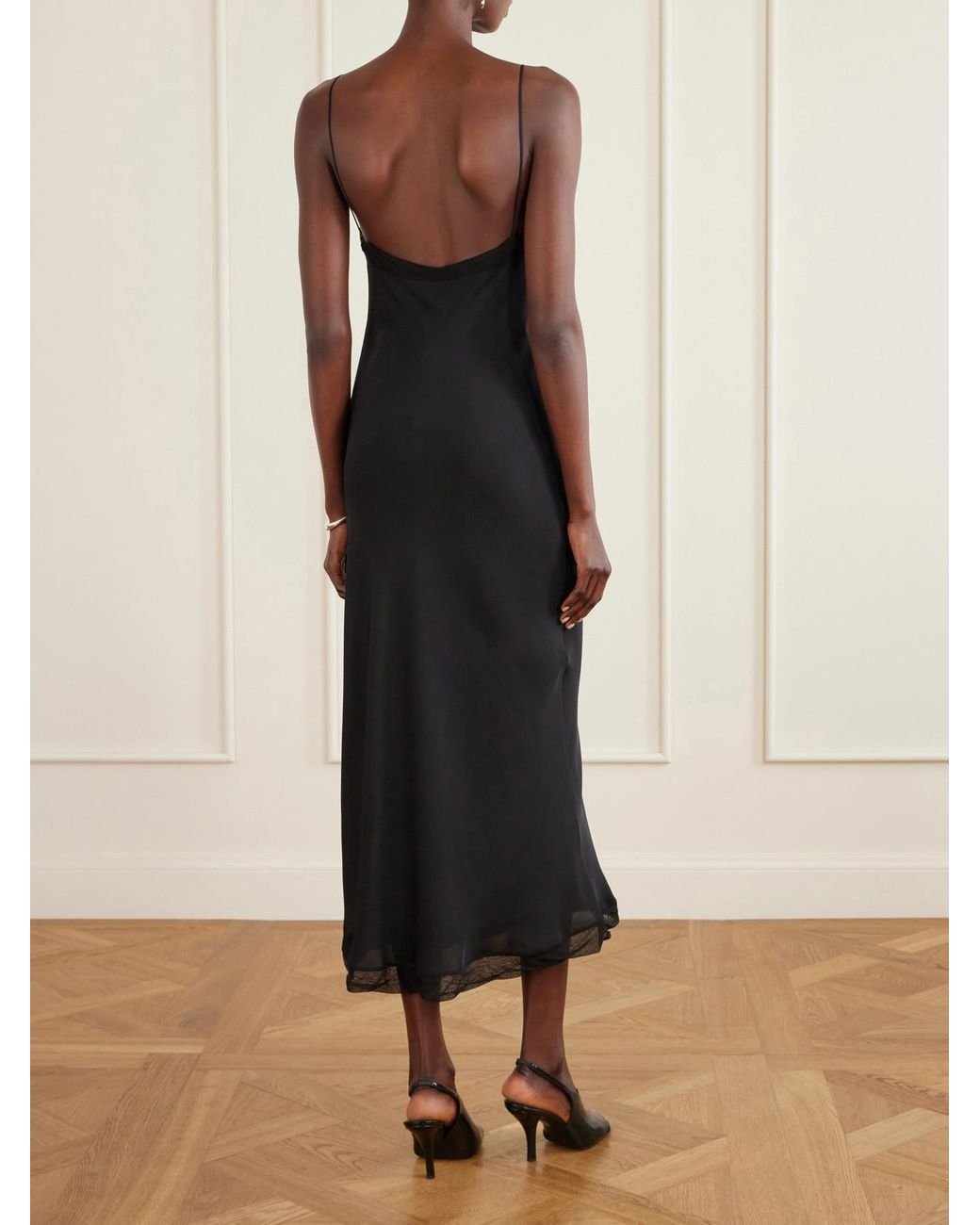 Totême Blue Silk-Satin Slip Dress