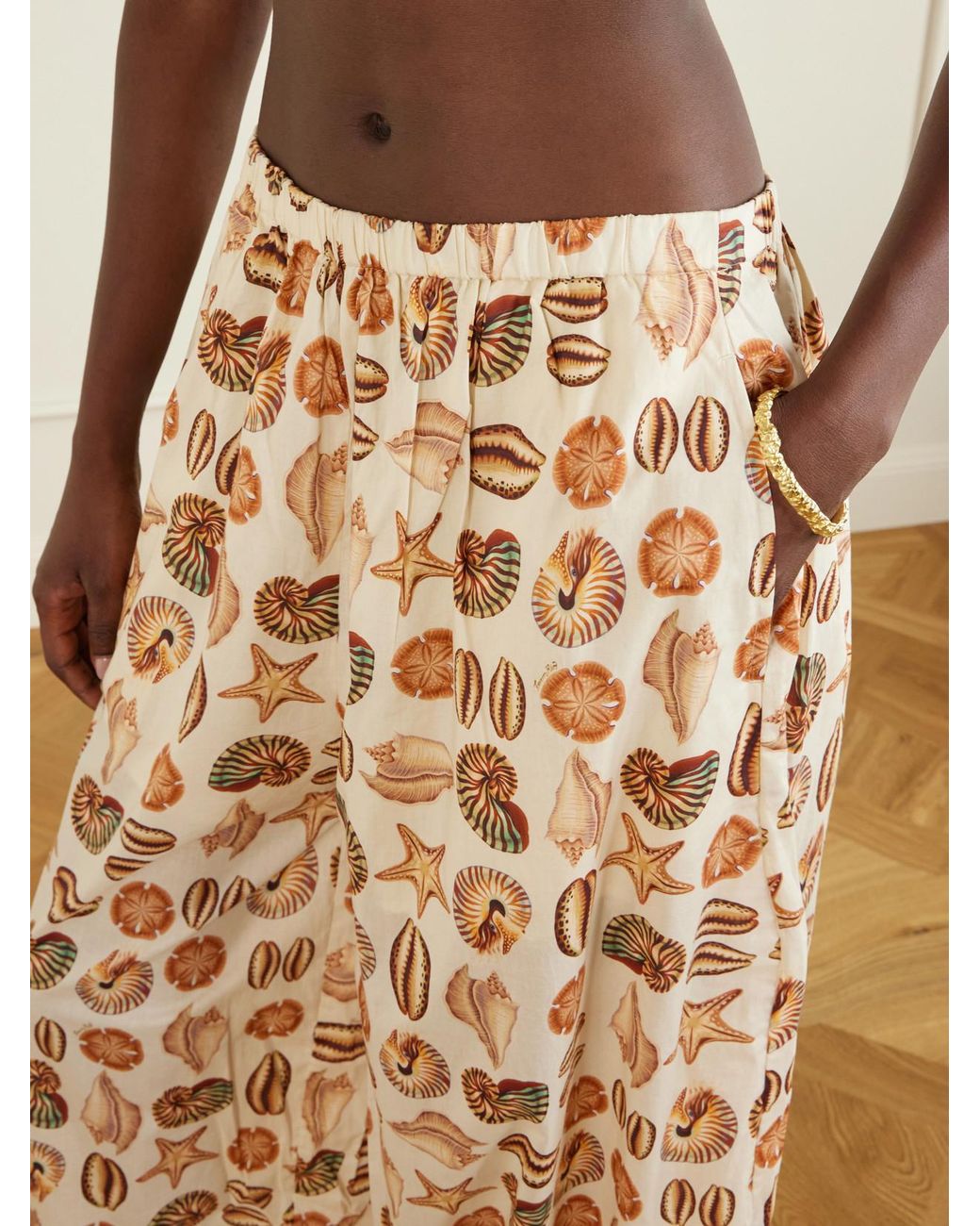 Farm Rio Natural Printed Cotton Balloon Pants