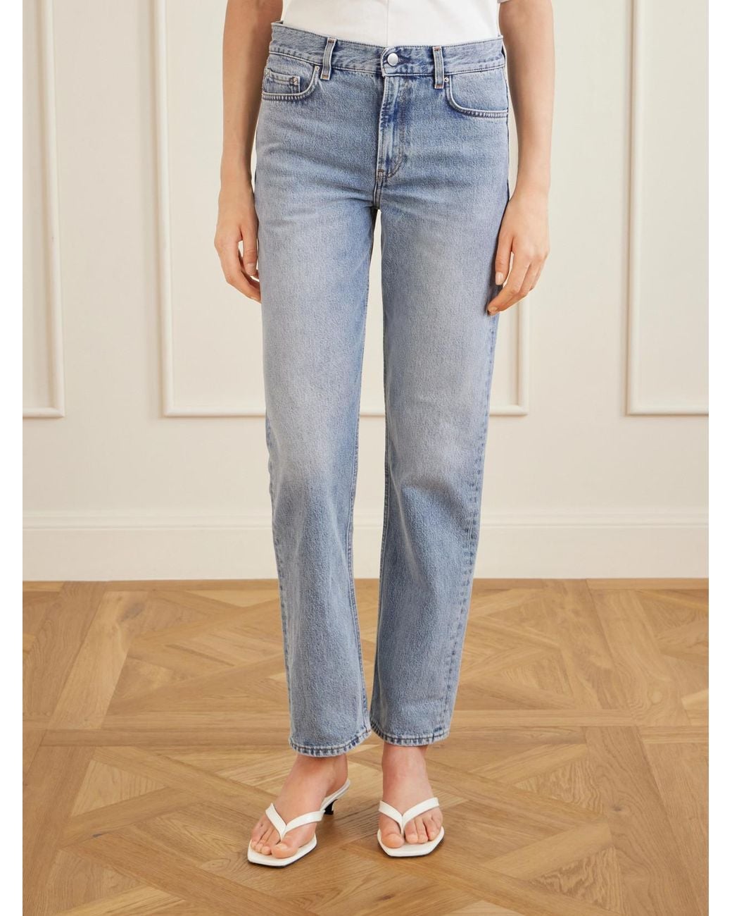 Totême Blue Low-Rise Straight-Leg Jeans