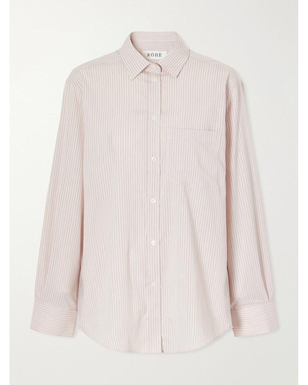 Rohe White Striped Woven Shirt