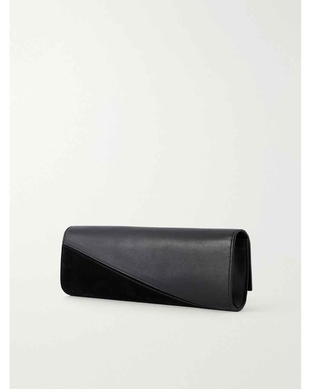 Proenza Schouler Gray Hex Leather And Suede Clutch