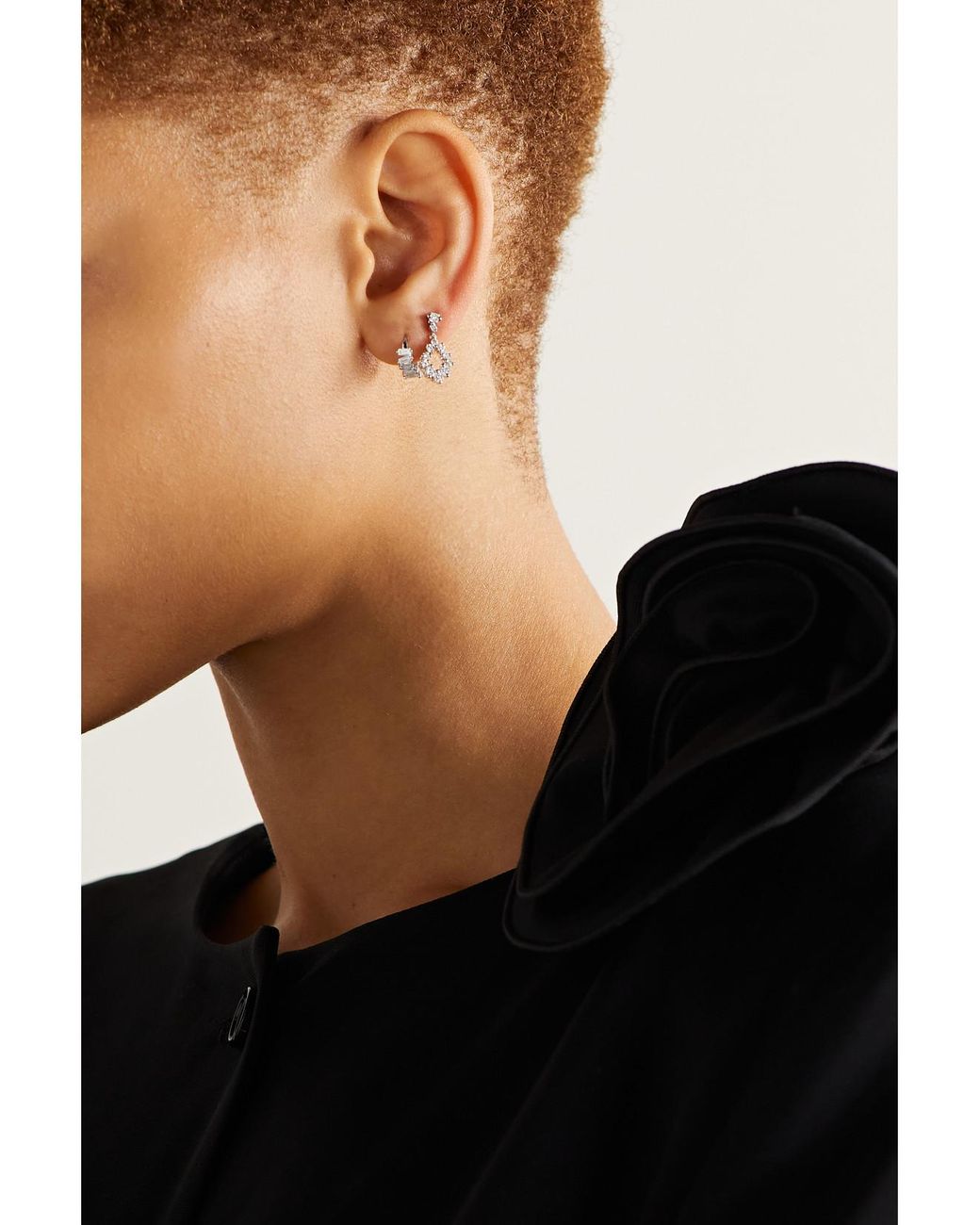 Suzanne Kalan Natural 18-Karat Diamond Hoop Earrings