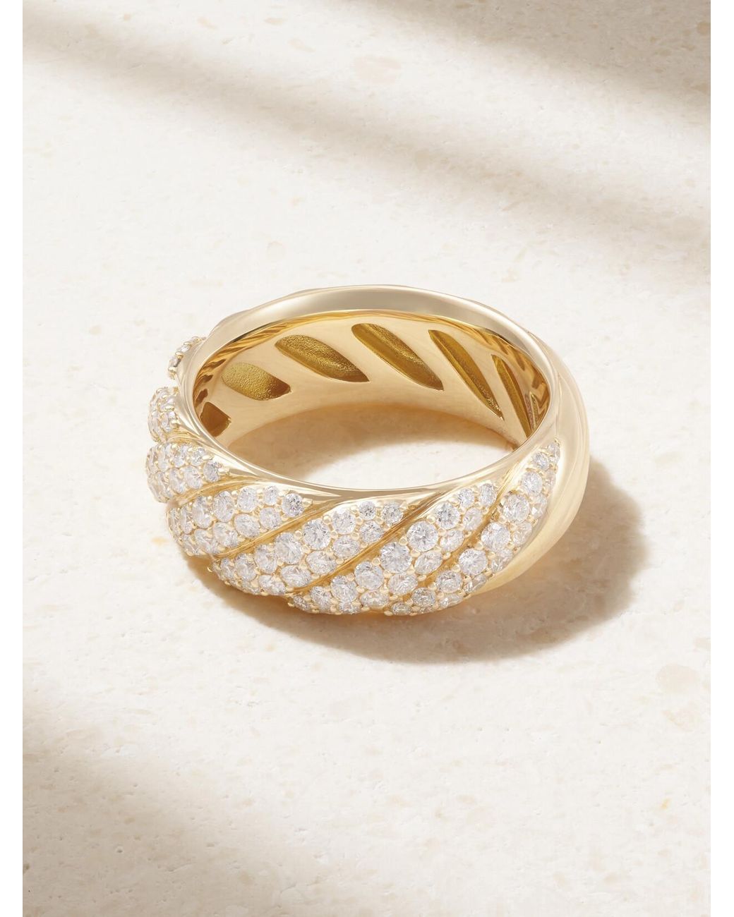 David Yurman Natural Sculpted Cable Band 18-Karat Diamond Ring
