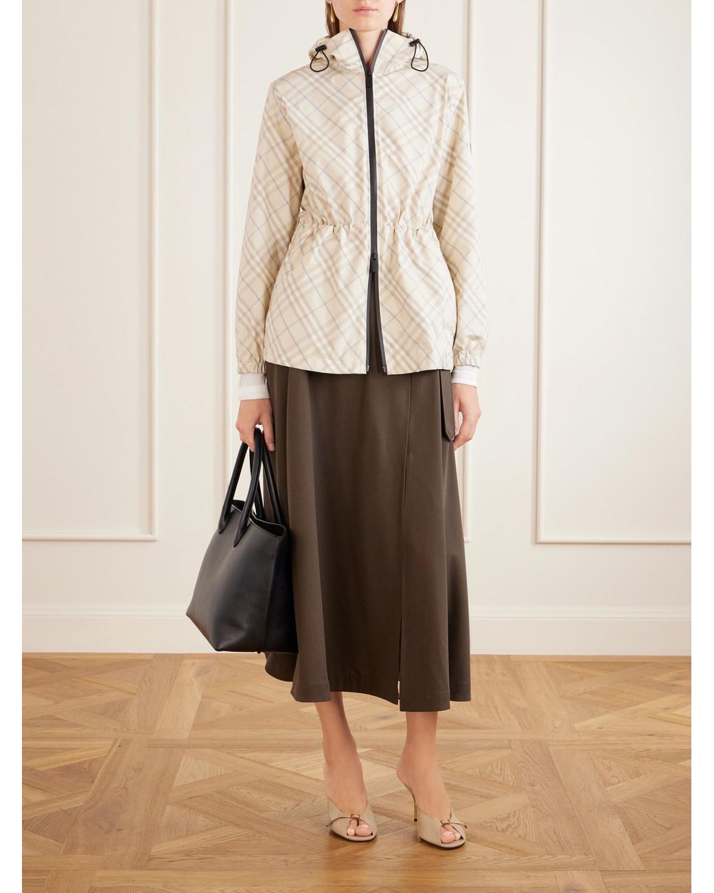 Burberry Natural Checked Shell Jacket
