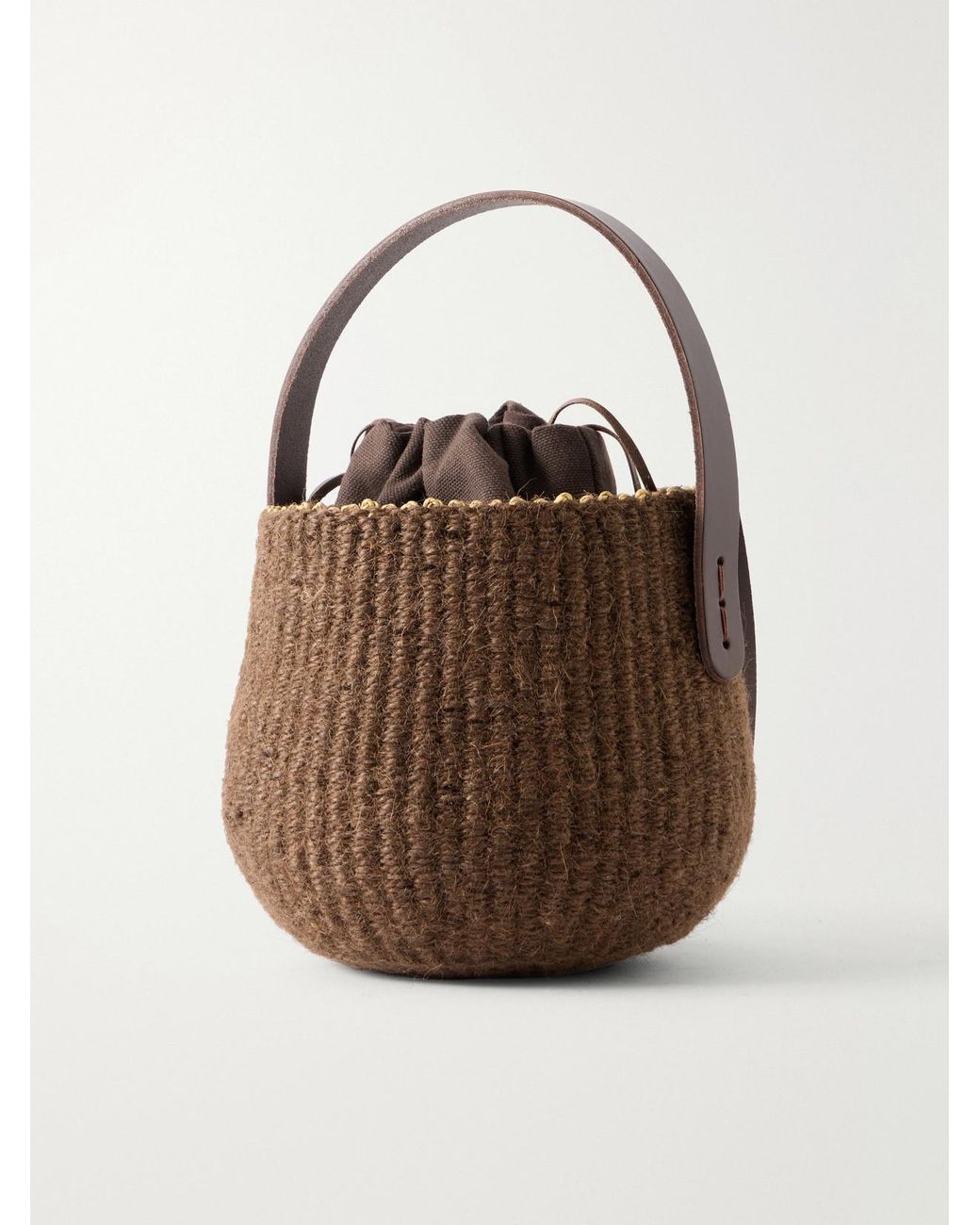 Muuñ Brown Orphee Raffia Shoulder Bag