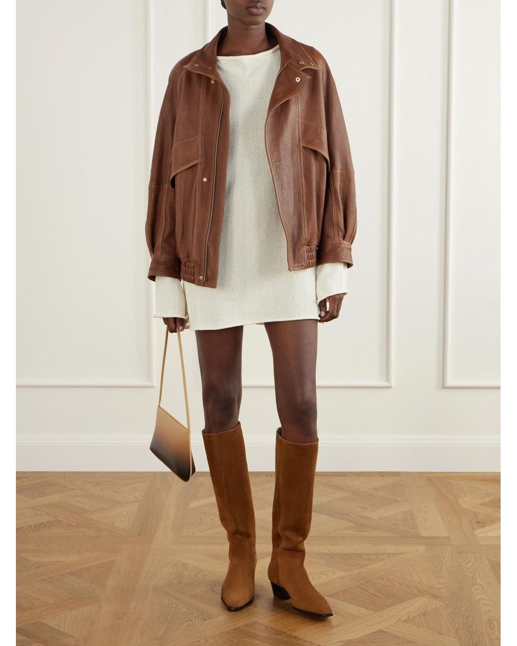Aeyde Brown Medea 40 Suede Knee Boots