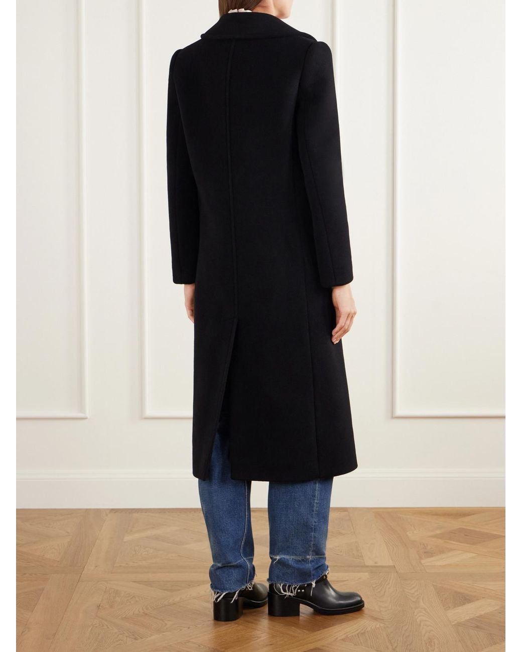 Chloé Black Double-Breasted Wool Long Coat