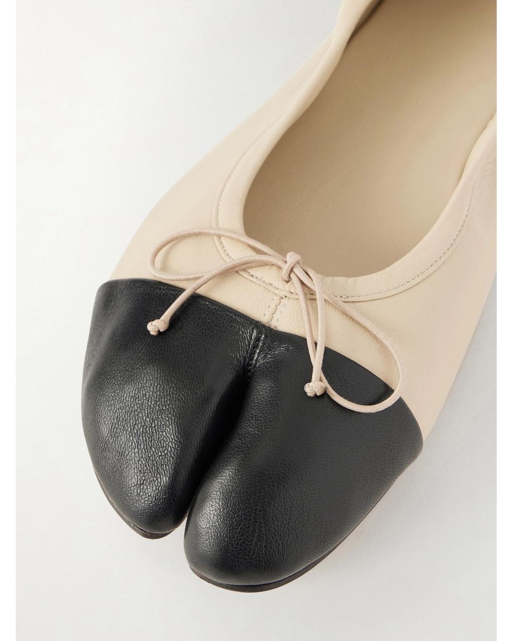 Christen Natural Tabi Split-Toe Leather Ballet Flats