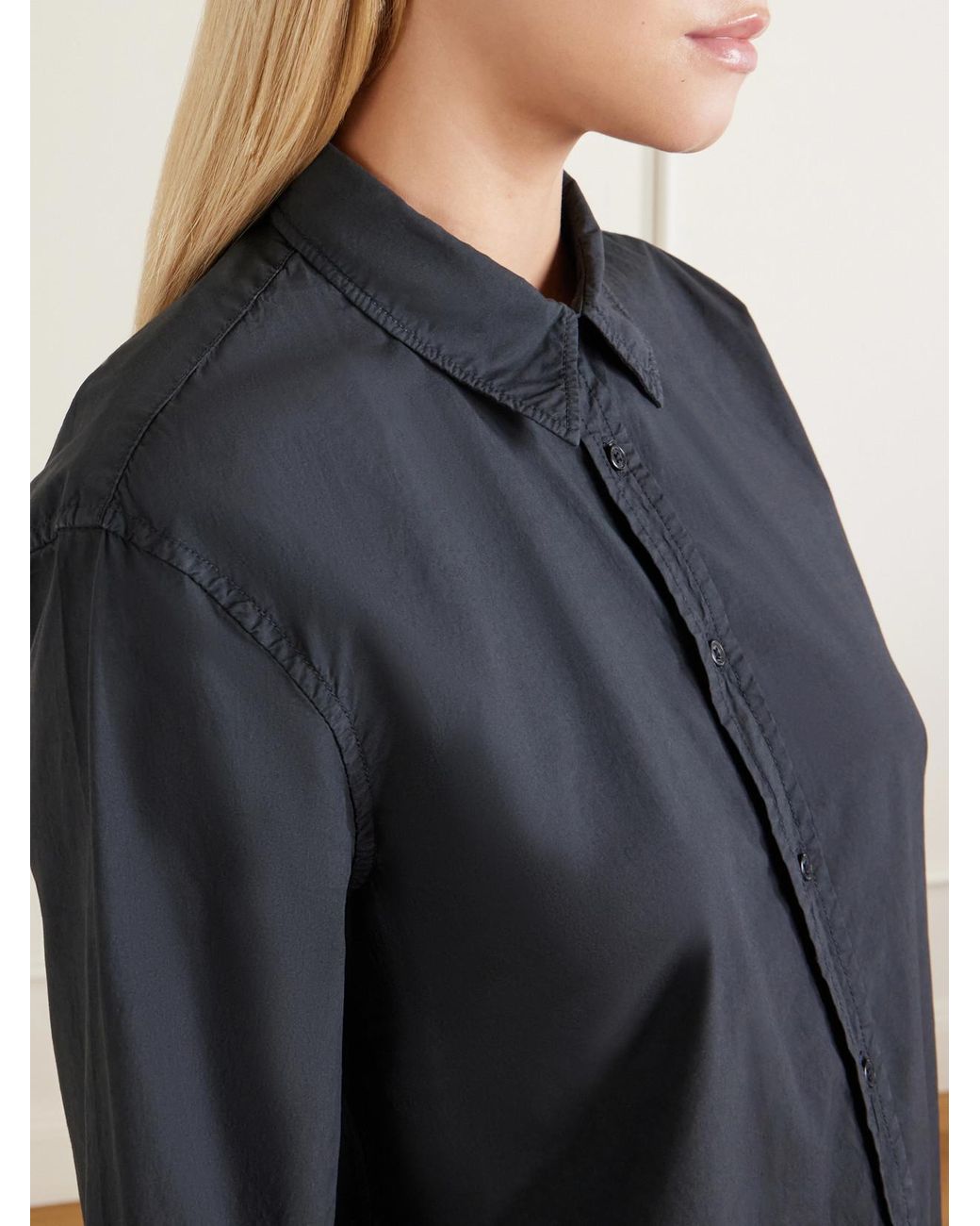 Nili Lotan Black Raphael Cotton-Poplin Shirt