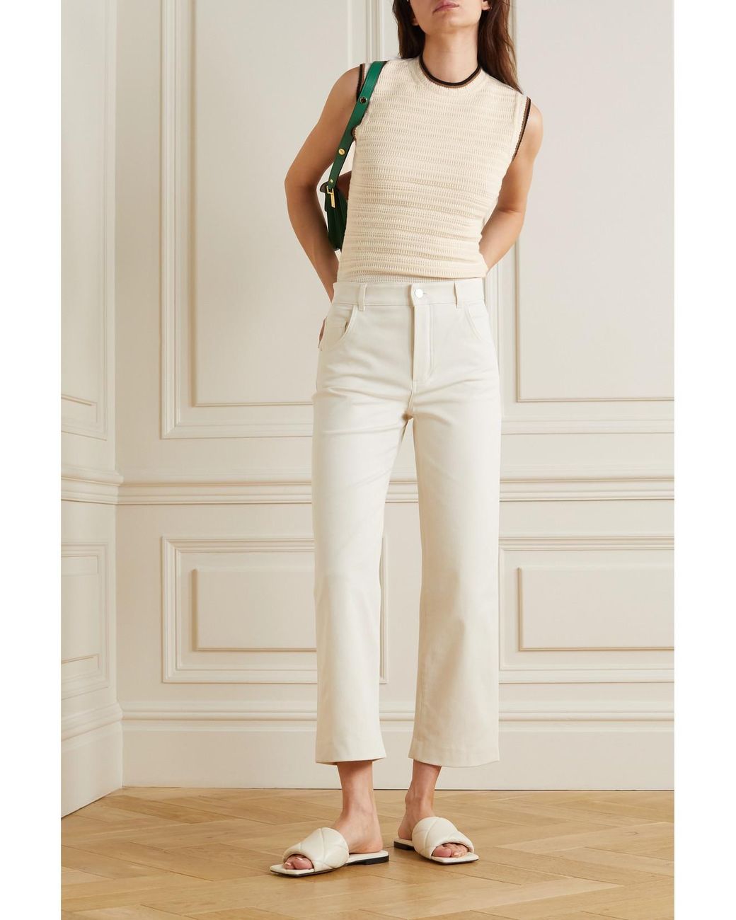Loro Piana Natural Striped Cashmere Tank