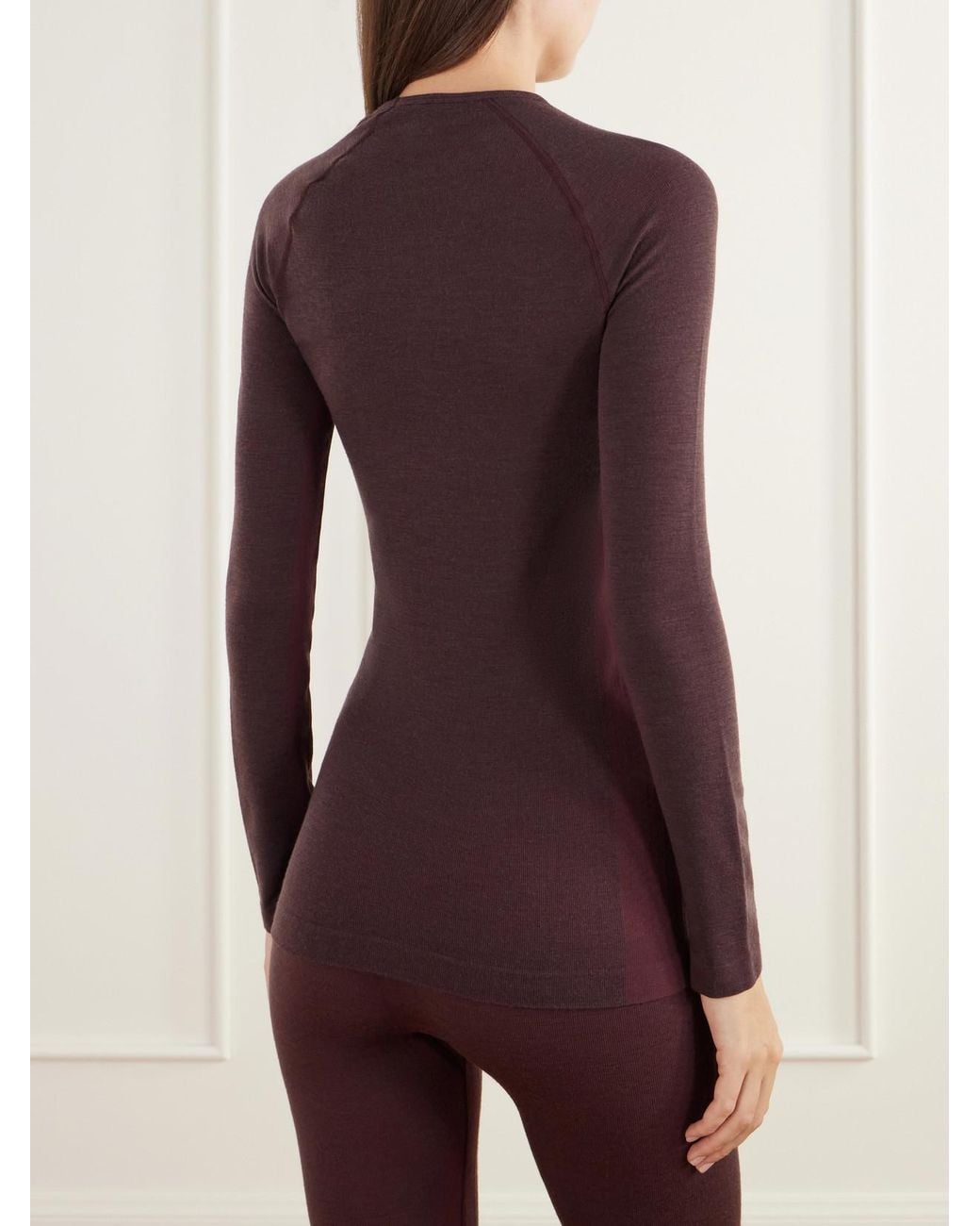 Falke Purple Thermozone Ribbed Jersey Base Layer