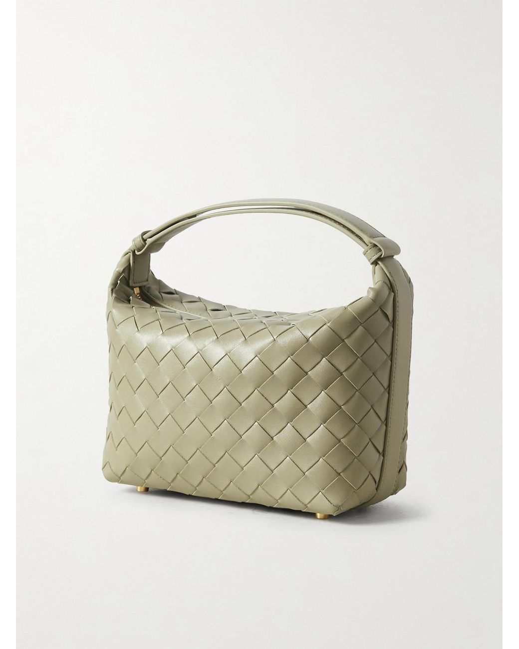 Bottega Veneta Natural Wallace Mini Intrecciato Leather Shoulder Bag