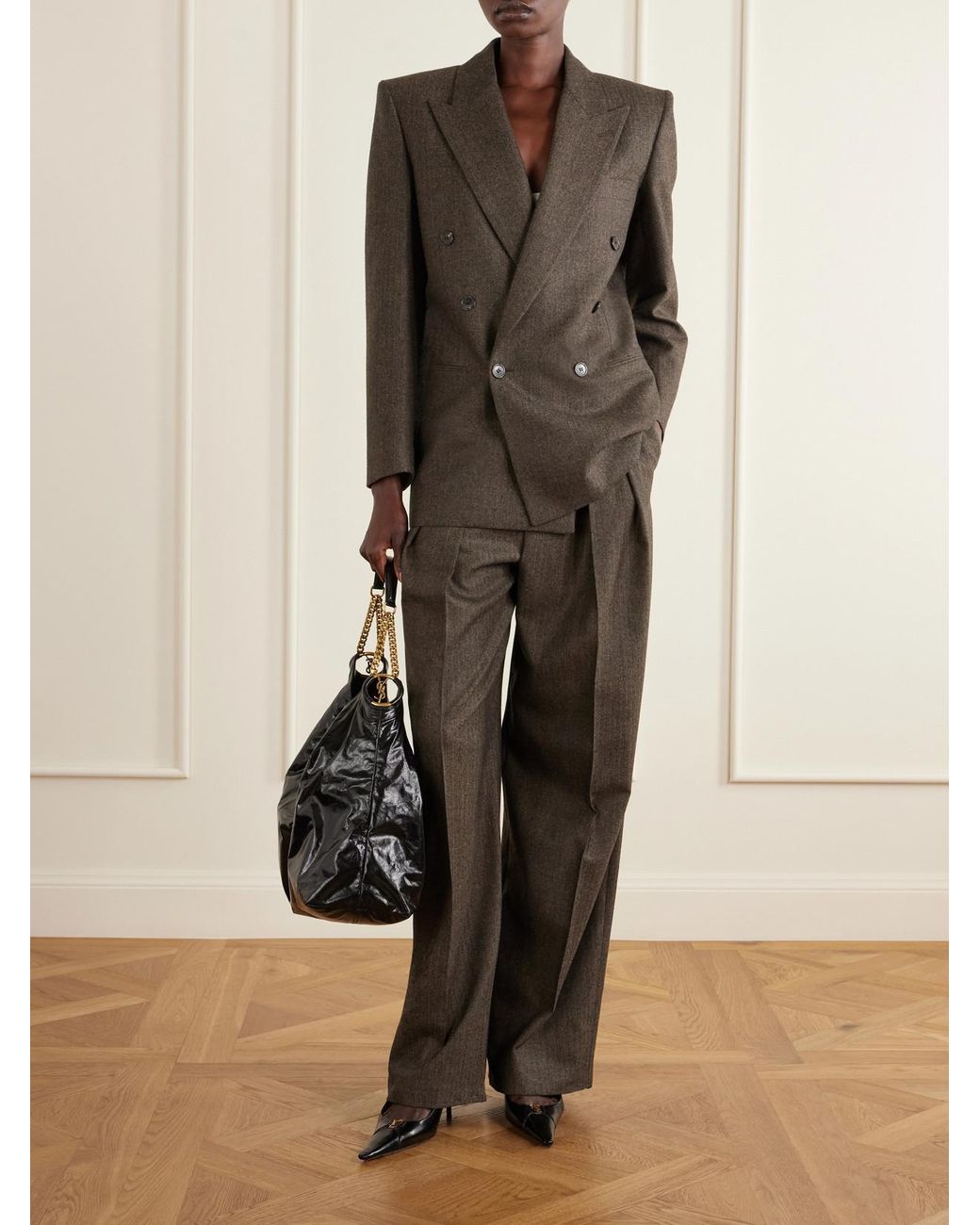 Saint Laurent Black Hortense Leather Shoulder Bag