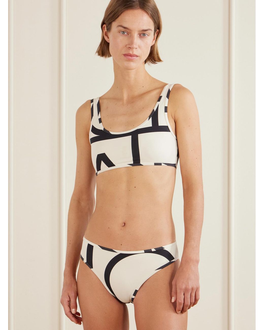 Totême Black Monogram Printed Bikini Briefs