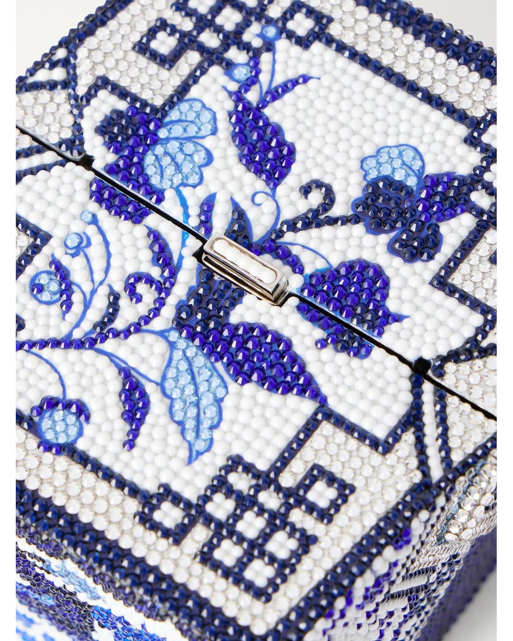 Judith Leiber Blue Dragon Take Away Box Crystal-Embellished-Tone Clutch