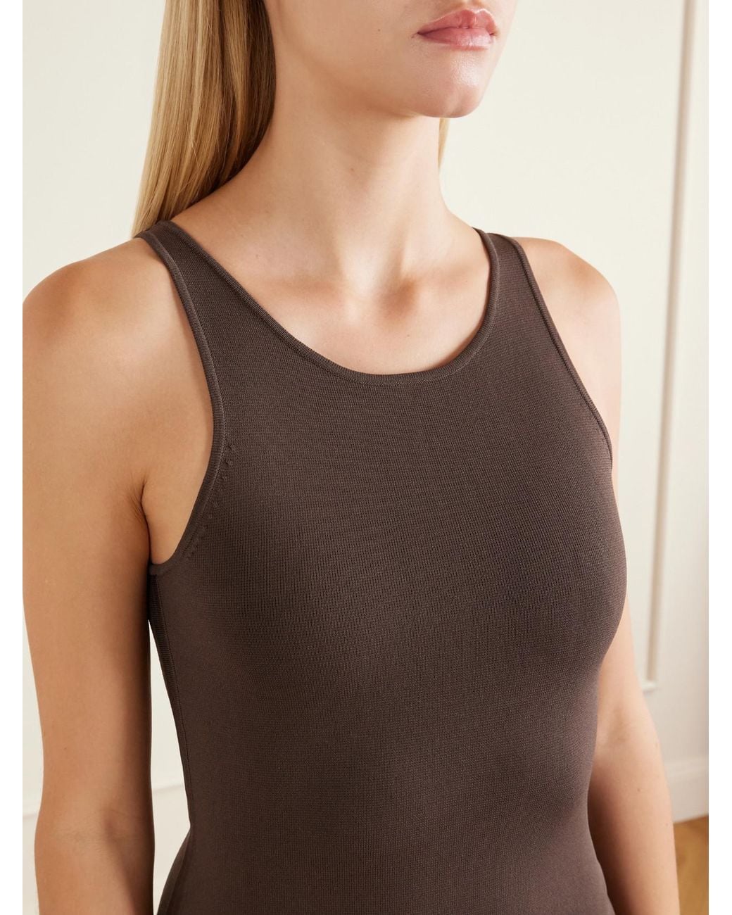 Totême Brown Stretch-Jersey Tank