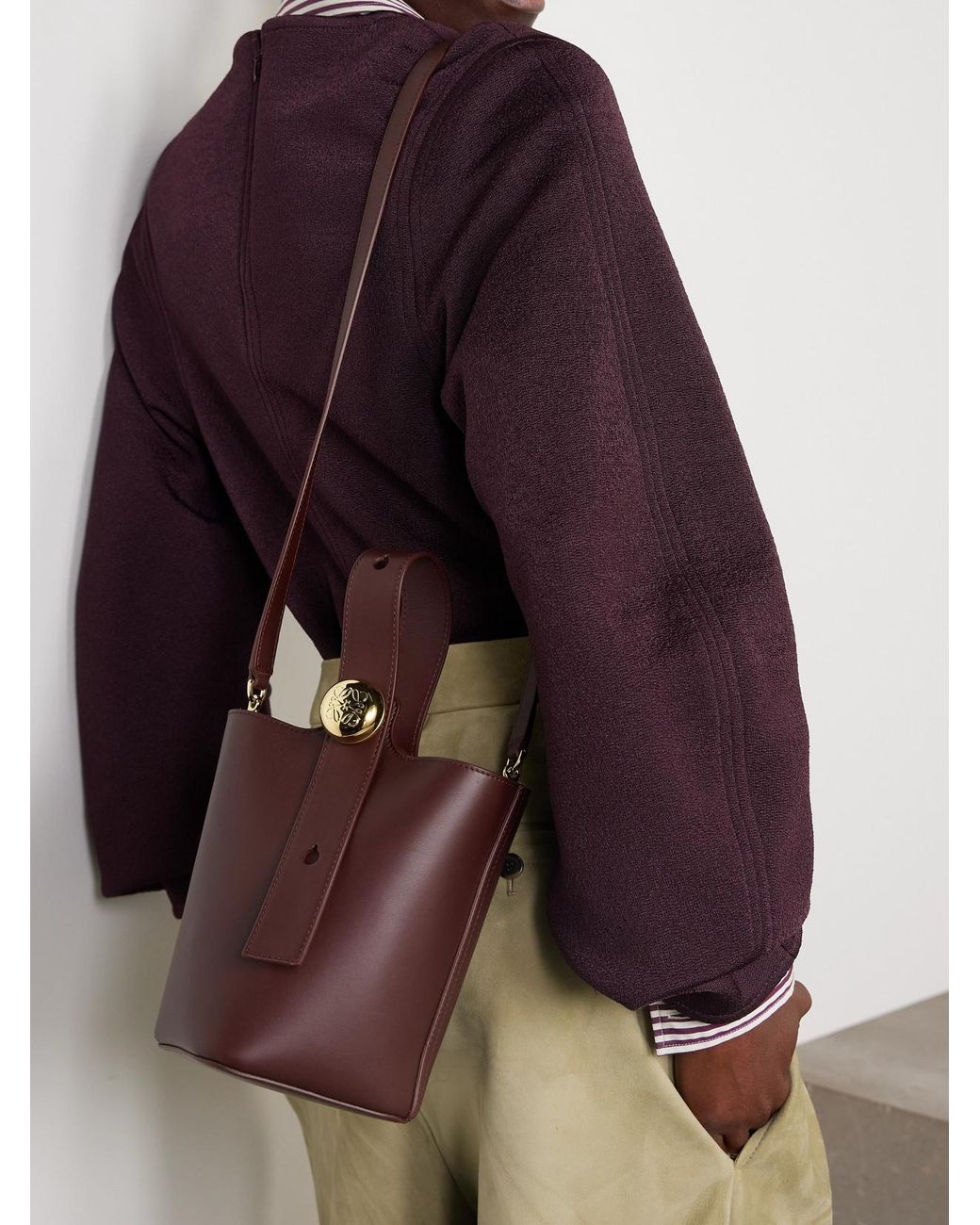 Loewe Purple Pebble Mini Leather Tote
