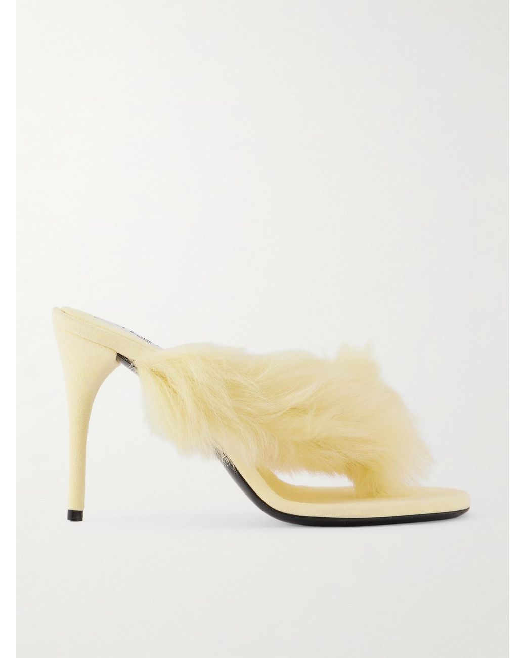 Alaïa Yellow Shearling Mules