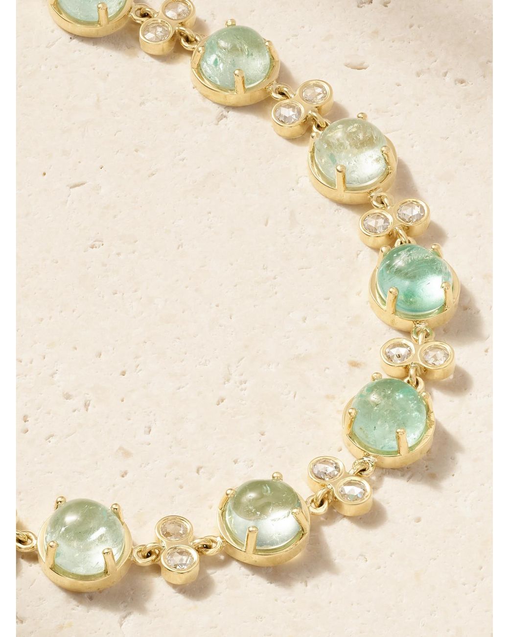 Ileana Makri Natural 18-Karat, Emerald And Diamond Bracelet