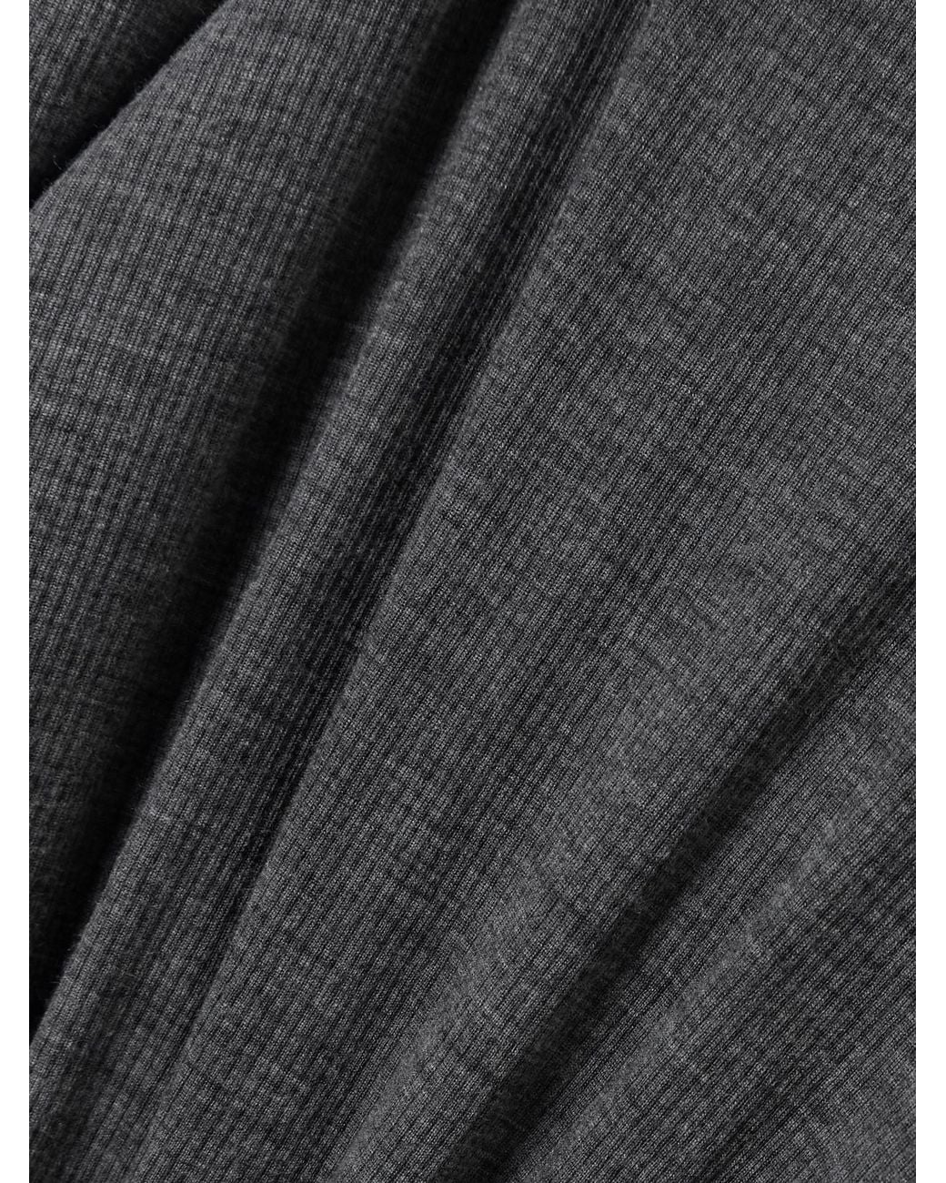 Ssstein Gray Ribbed Wool T-Shirt