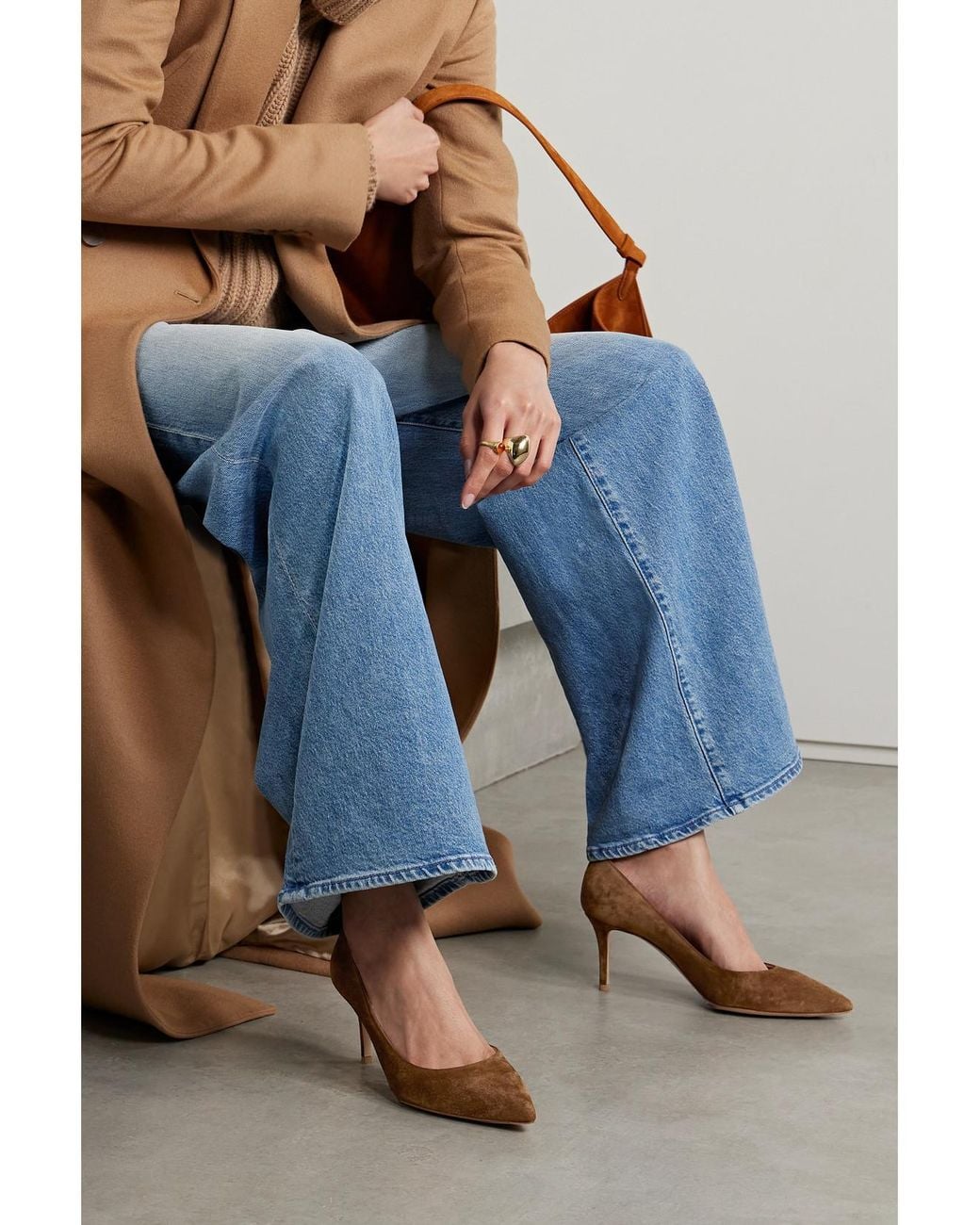Gianvito Rossi Brown Gianvito 70 Suede Pumps