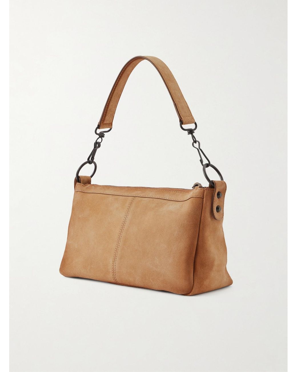 Balenciaga Brown Le City Moto Mini Suede Shoulder Bag