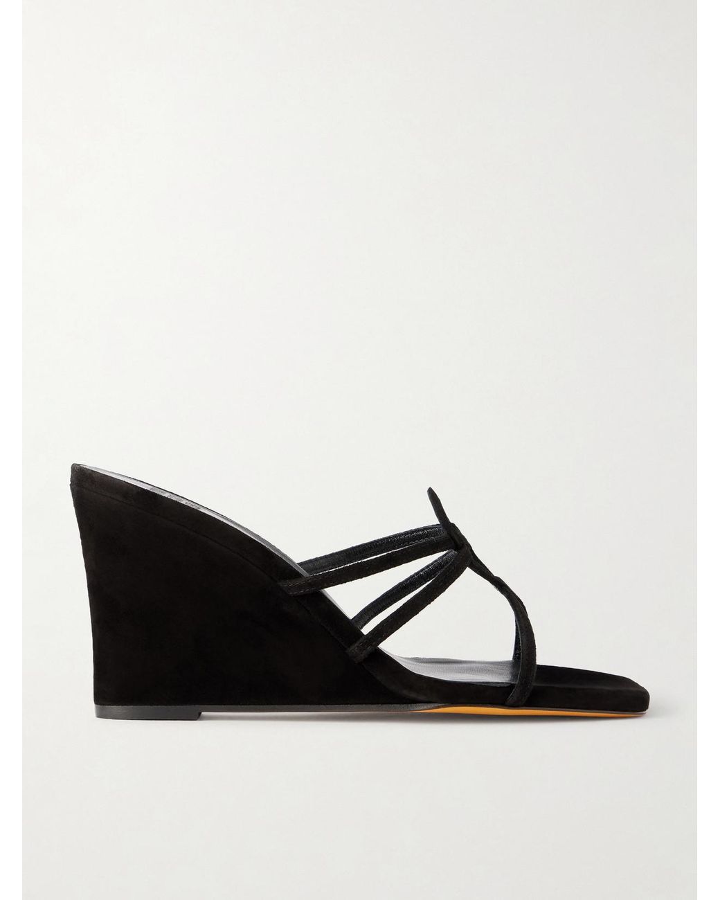 Maryam Nassir Zadeh Black 70 Opera Suede Wedge Sandals