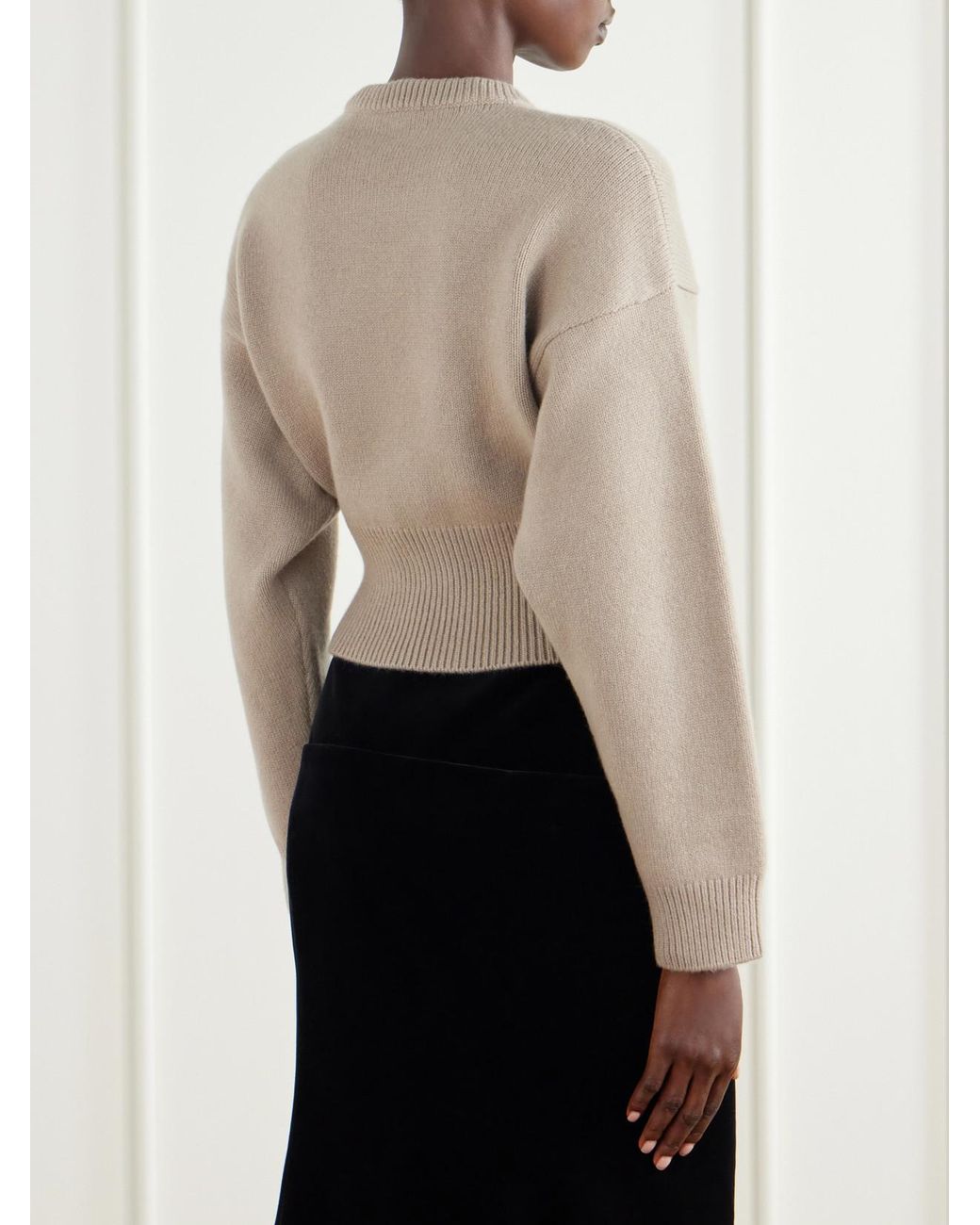 Alaïa Natural Cashmere-Blend Sweater