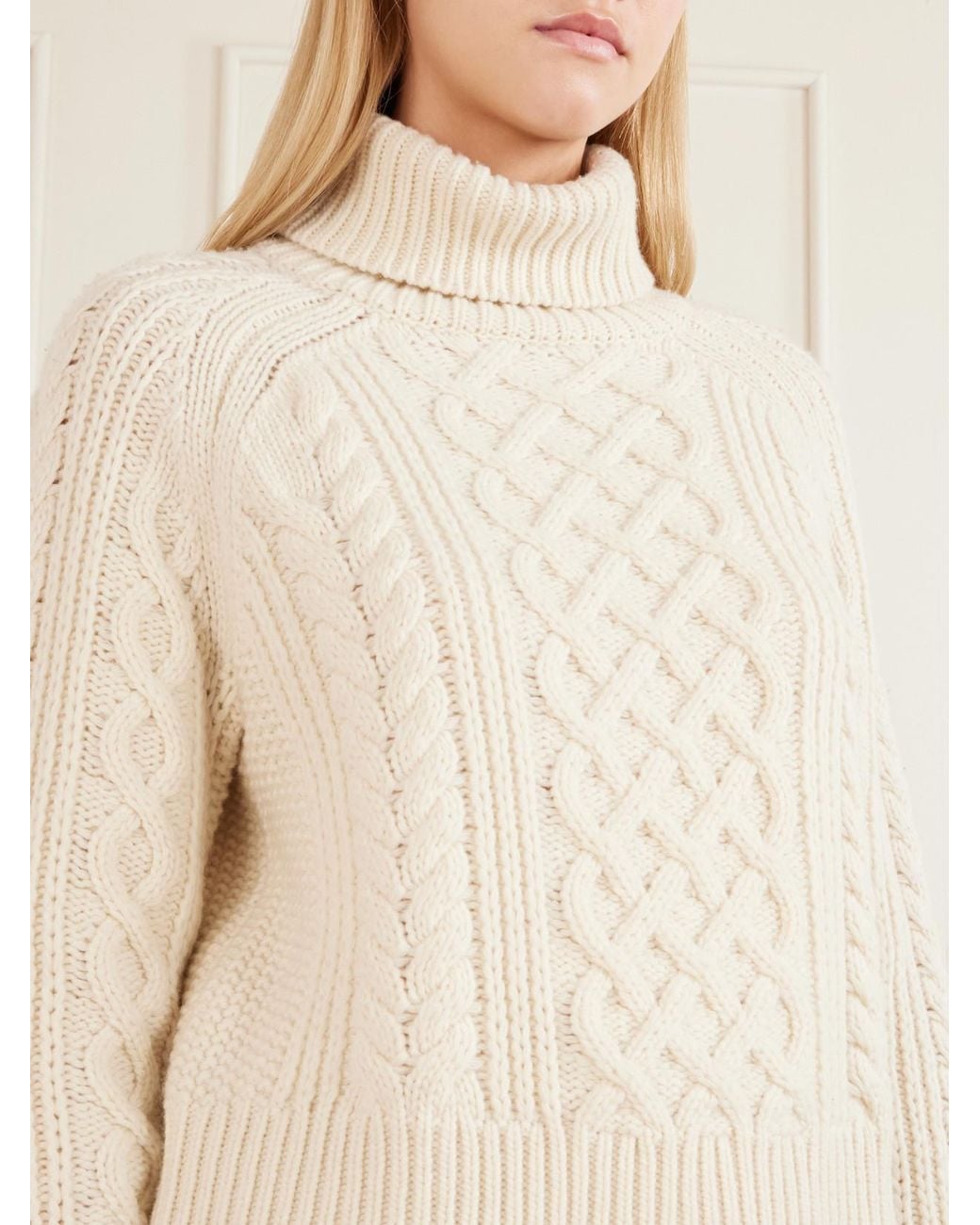 Nili Lotan Natural Ezren Wool Turtleneck Sweater