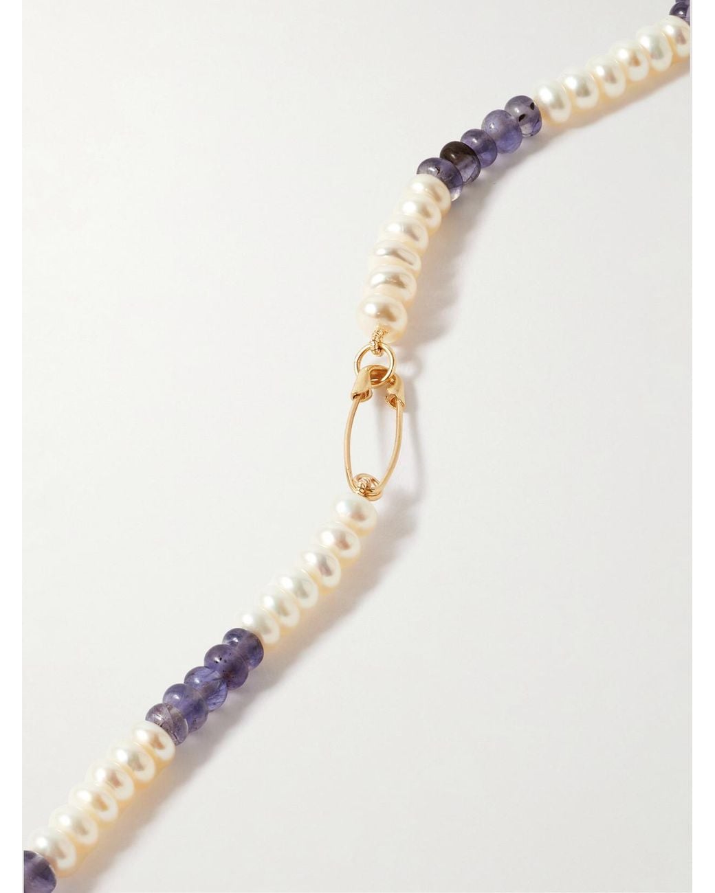 Loren Stewart Natural 14-Karat, Iolite And Pearl Necklace