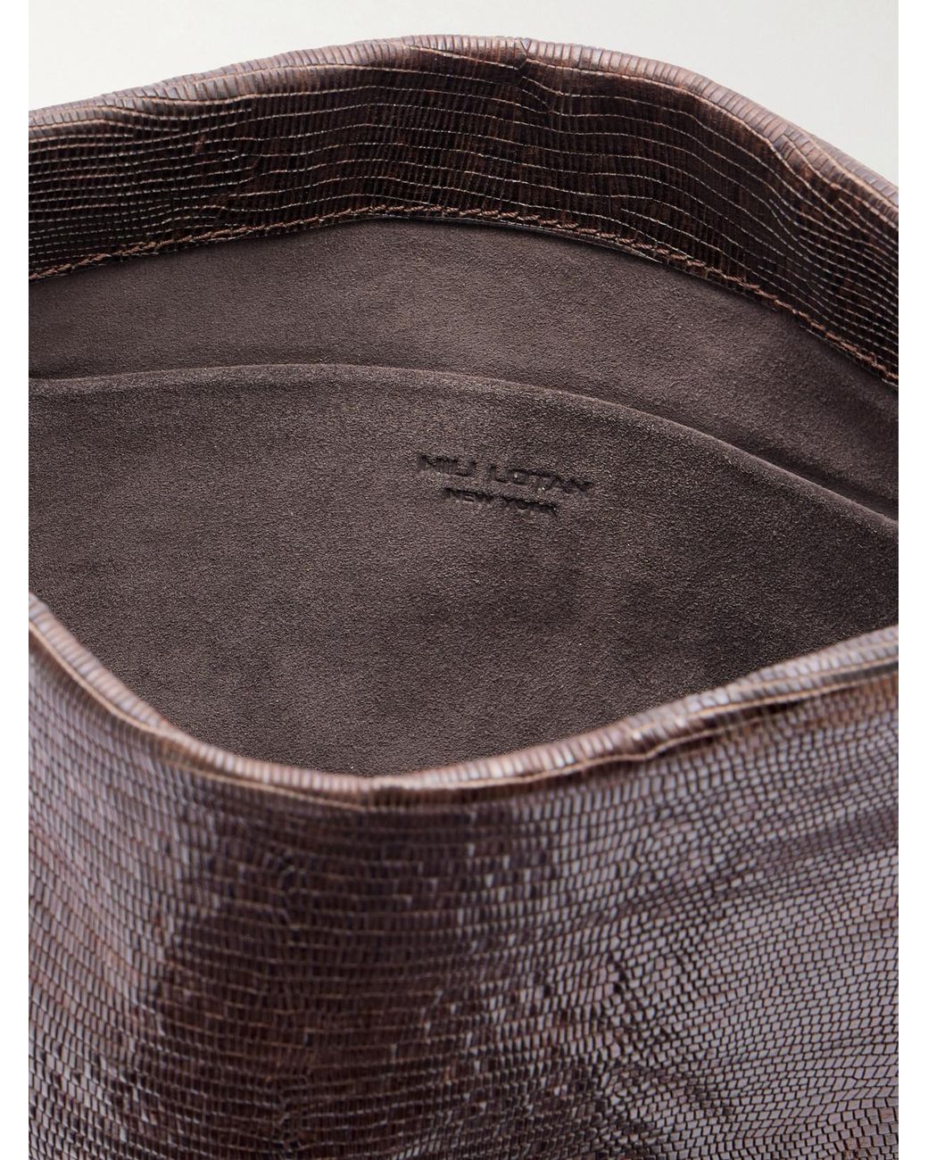 Nili Lotan Black Jerry Croc-Effect Leather Clutch