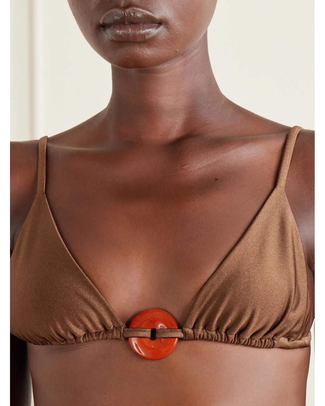 SARA CRISTINA Brown Embelished Bikini