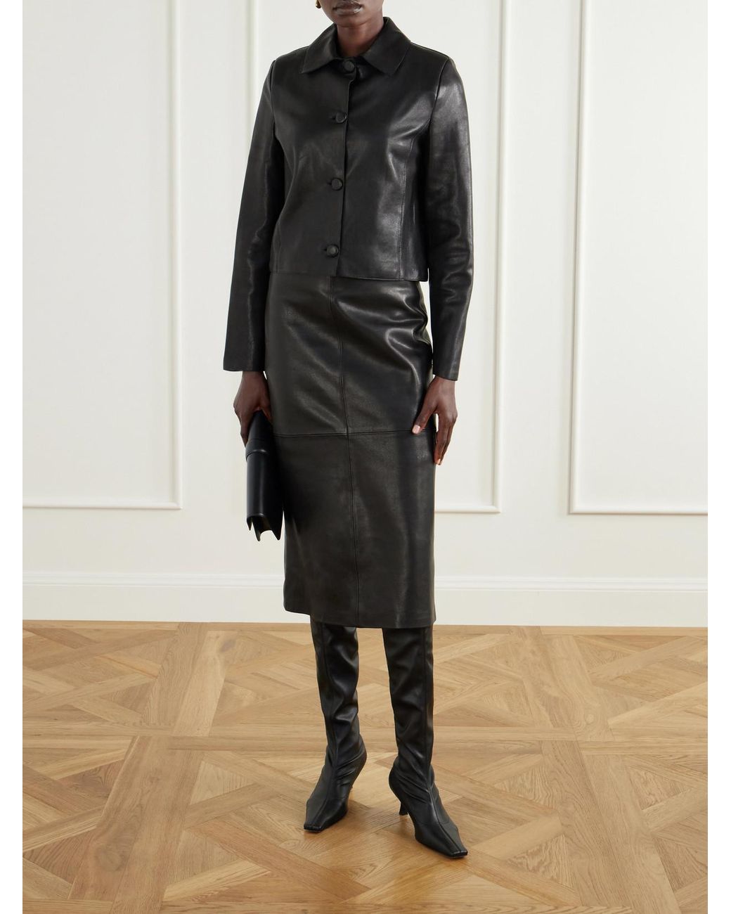 Nour Hammour Black Hadley Leather Jacket