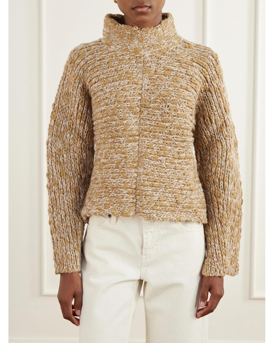 Proenza Schouler Natural Pippa Turtleneck Knit Sweater