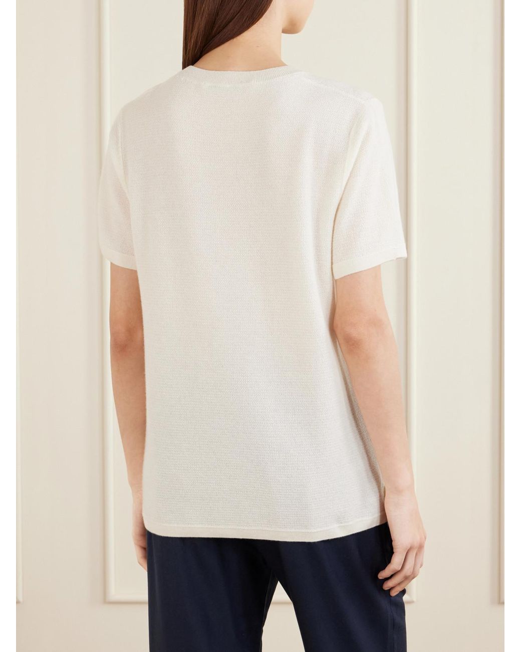 God's True Cashmere White Signature Knitted Cashmere T-Shirt