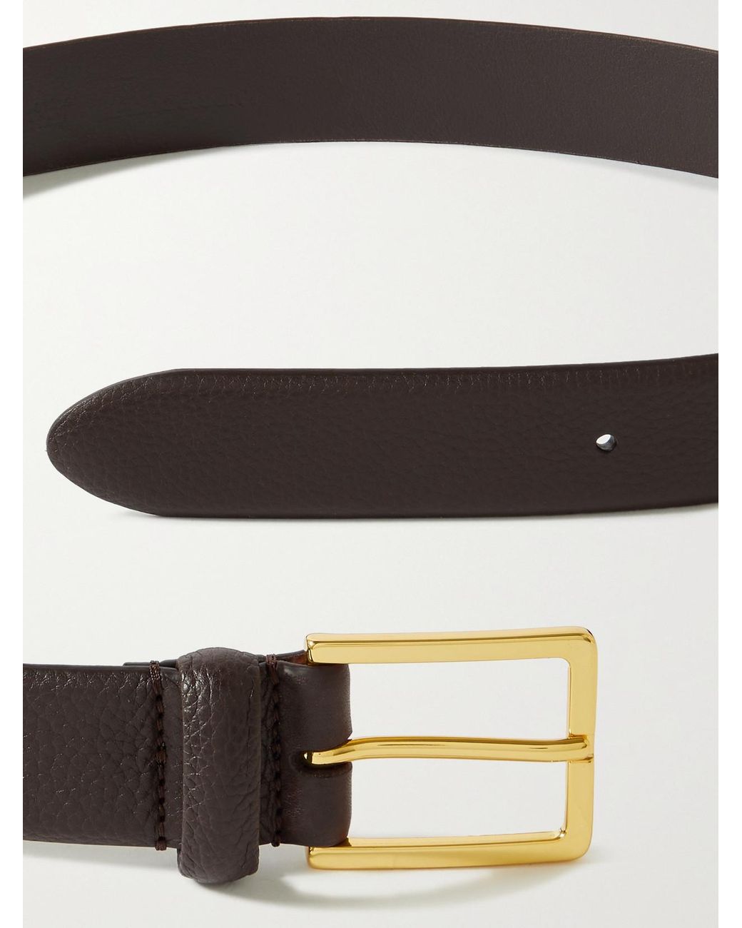 Andersons Brown Textured-Leather Belt