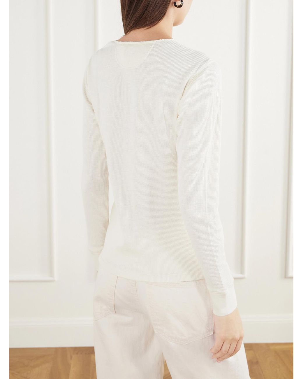 RRL Natural Waffle-Knit Cotton-Blend Henley