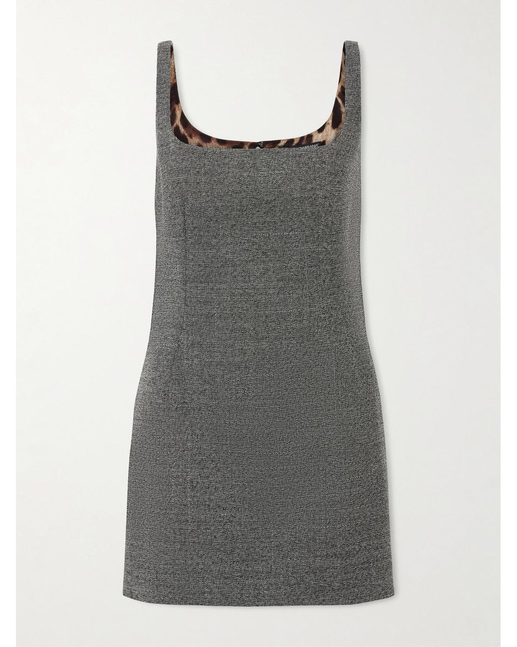 Dolce & Gabbana Gray Stretch-Wool Mini Dress