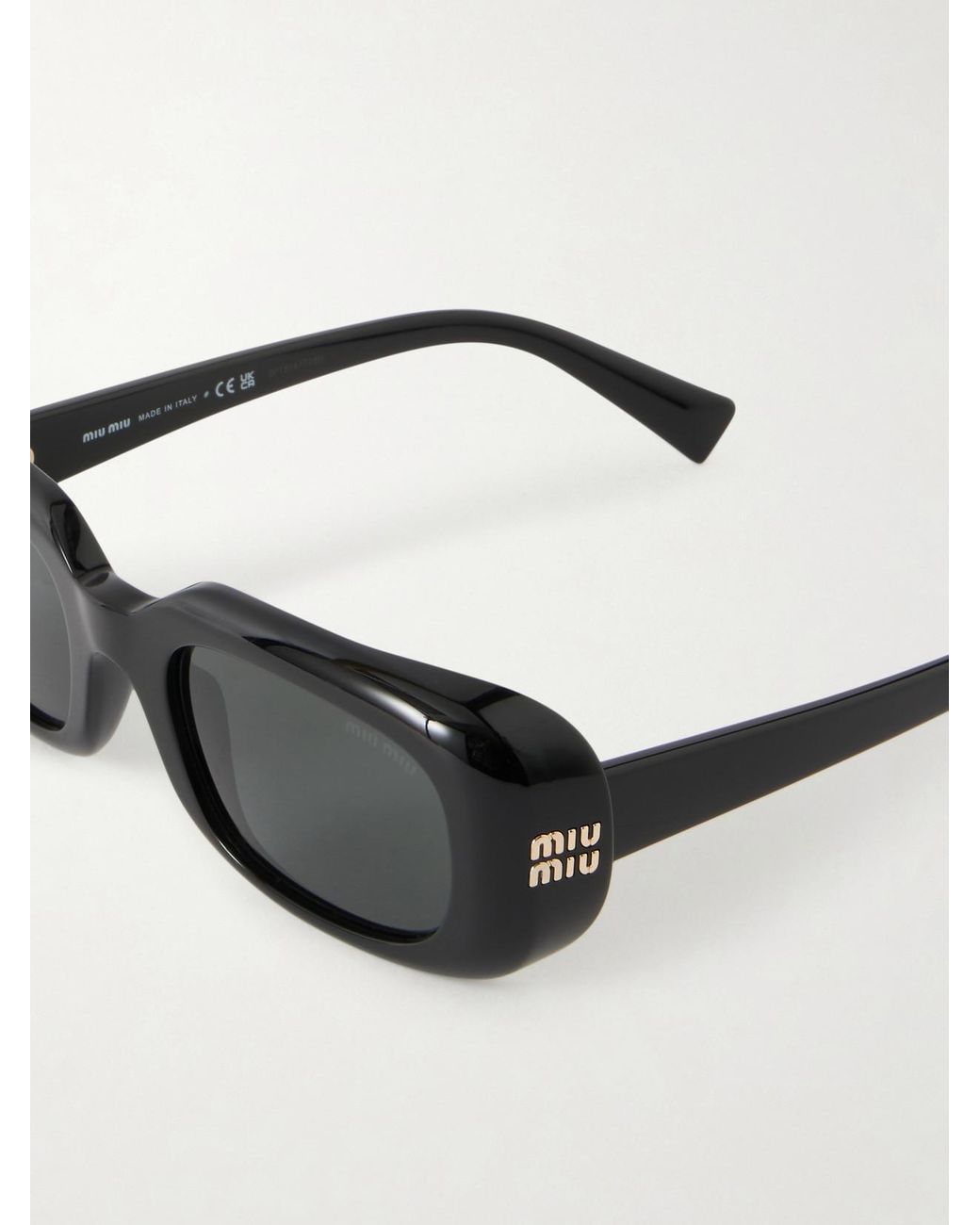 Miu Miu Black Square-Frame Acetate Sunglasses