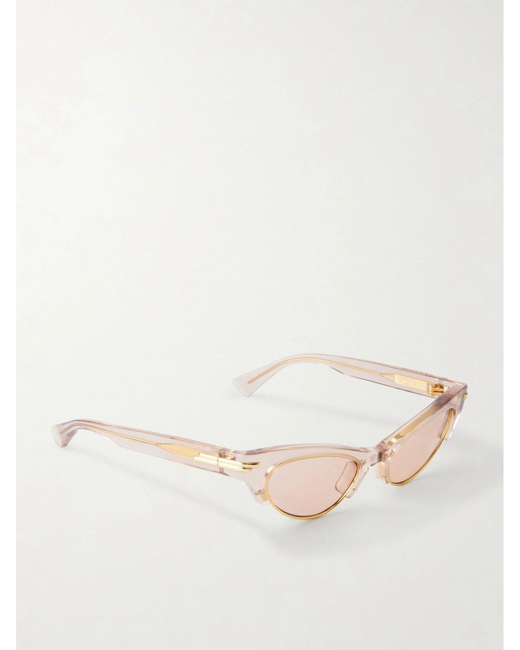 Bottega Veneta Natural Cat-Eye Acetate Sunglasses