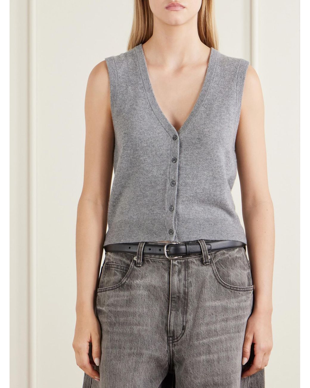 Nili Lotan Gray Porter Cashmere Sweater Vest