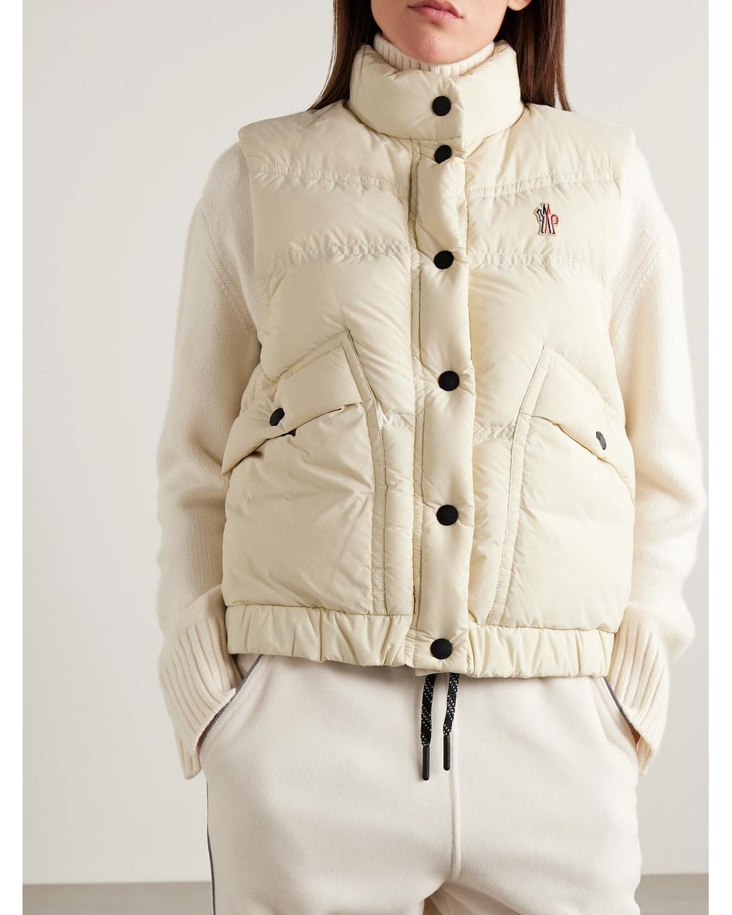 Moncler Natural Baise Quilted Down Vest