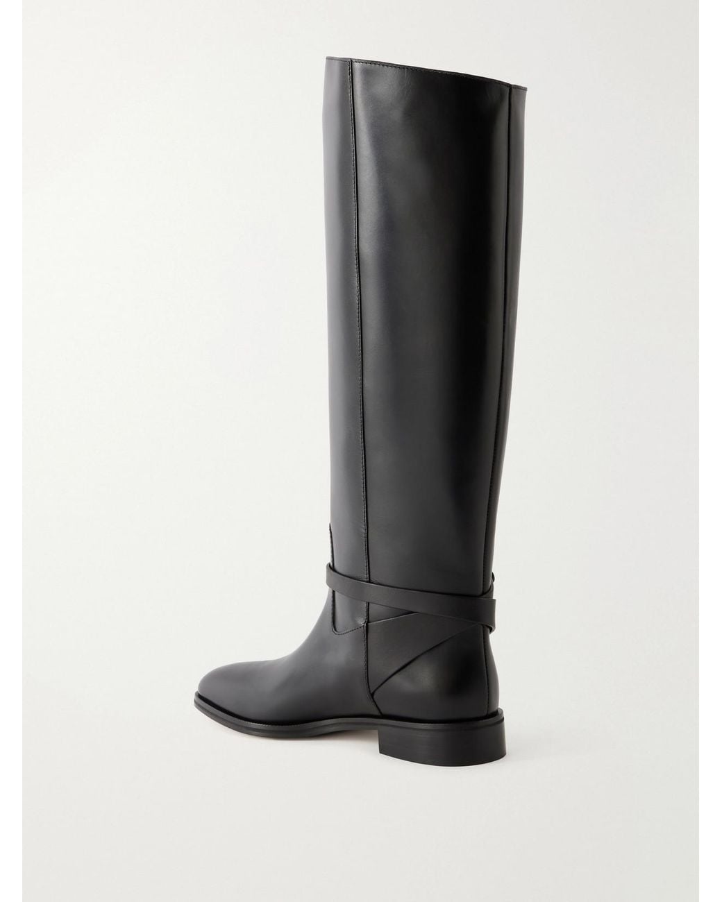 Jimmy Choo Black Lawton Knotted Leather Knee Boots