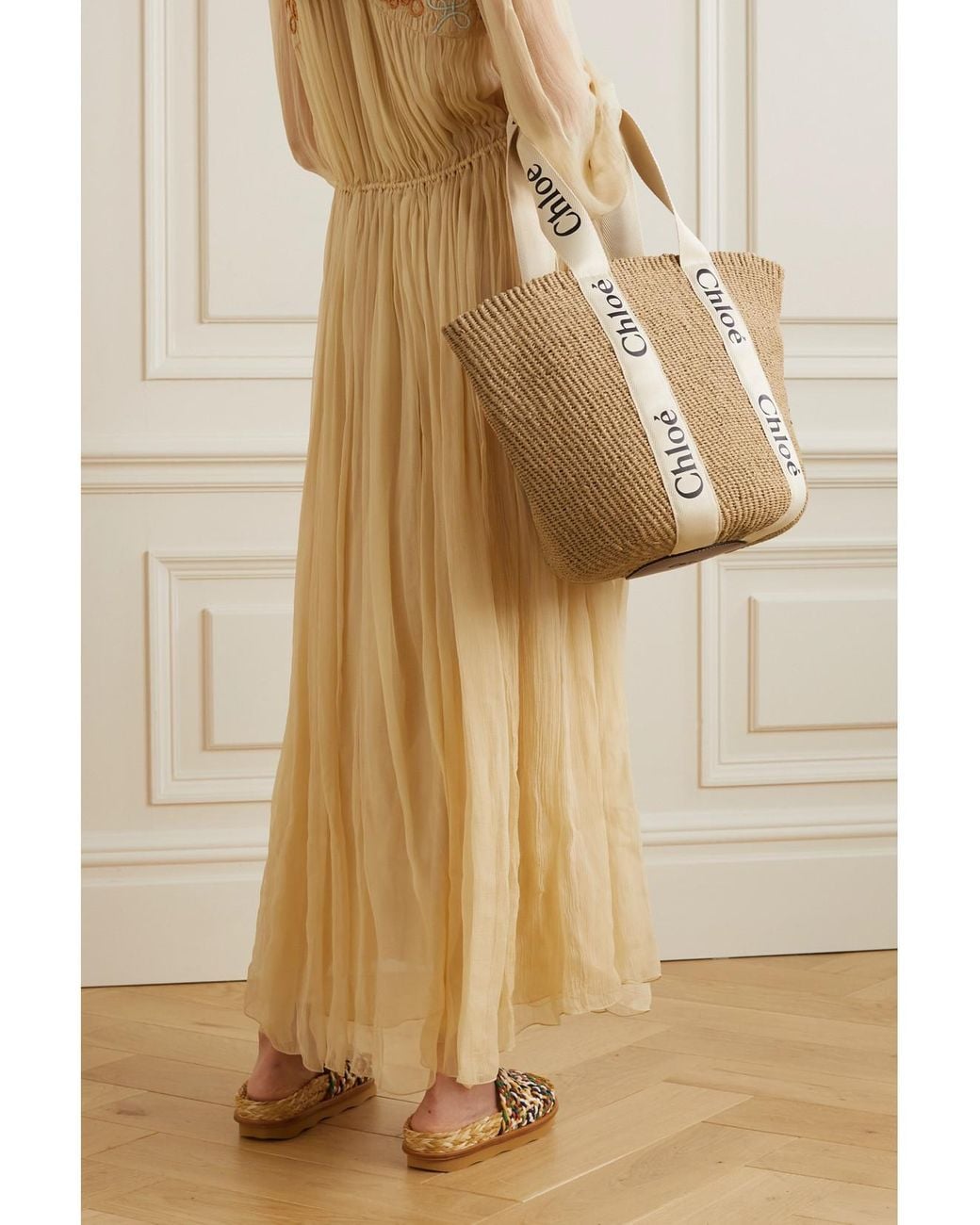 Chloé Natural Chloe X Mifuko Woody Large Raffia Tote