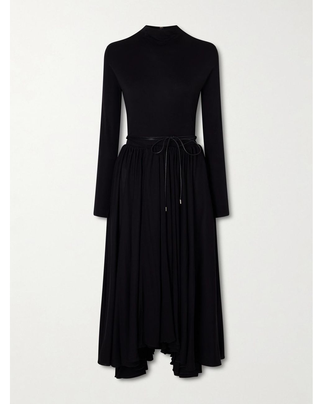 Alaïa Black Jersey Midi Dress