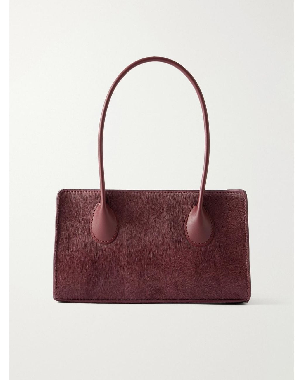LIE STUDIO Red The Lou Calf-Hair Shoulder Bag